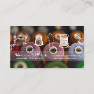 Tarjeta De Visita Hilo de costado   Herramientas de diseño de vestua