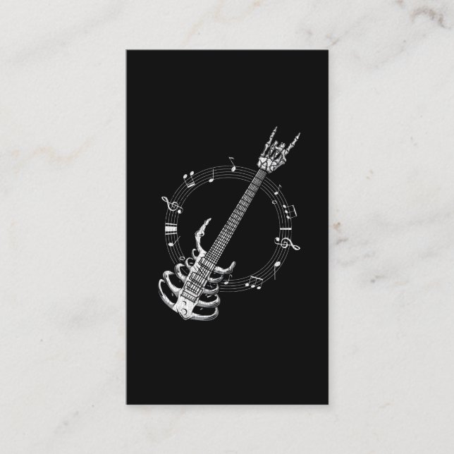 Tarjeta De Visita Hincha musical de Skeleton Guitar Lover Rock (Anverso)