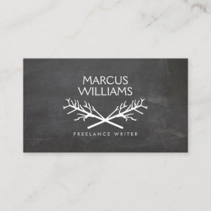 Tarjeta De Visita HIP RUSTIC TREE BRANCHES LOGO en CHALKBOARD