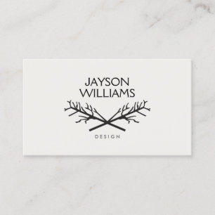 TARJETA DE VISITA HIP RUSTIC TREE BRANCHES LOGO EN LIGHT GRAY