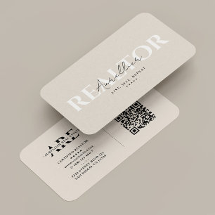 Tarjeta De Visita Hipoteca inmobiliaria Realtor Sand Beige Moderno
