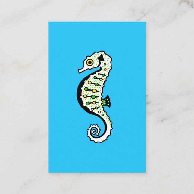 Tarjeta De Visita Hippocampus - SEAHORSE - Naturaleza - Azul marino  (Anverso)