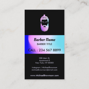 Tarjeta De Visita hipster holograma de barbería