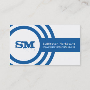 Tarjeta de visita Hipster moderna, azul negrita