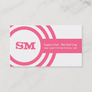 Tarjeta de visita Hipster moderna, rosa brillante