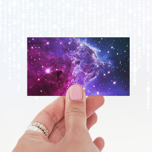 Tarjeta De Visita Hipster Morado Ombre Cabeza de Mono Nebulosa
