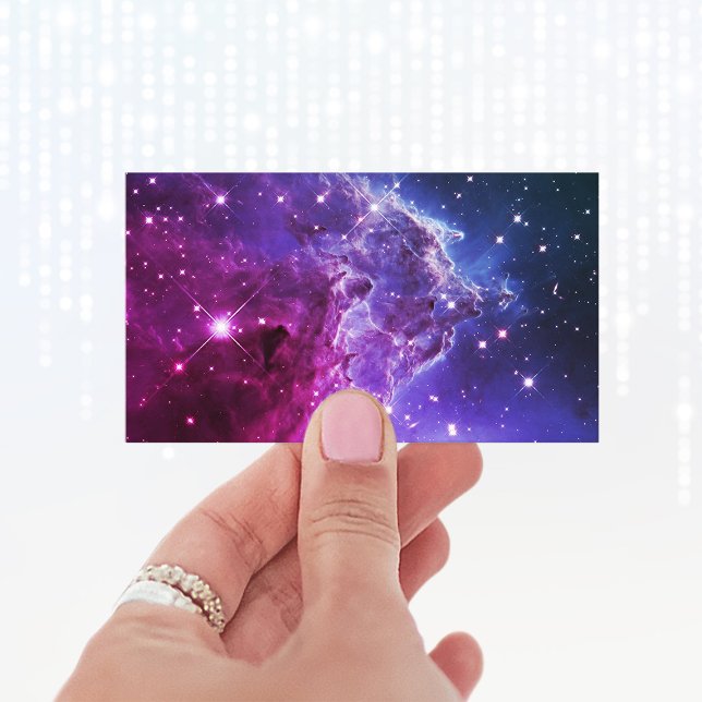 Tarjeta De Visita Hipster Purple Ombre Mono Head Nebulosa (Create your own celestial business cards.)