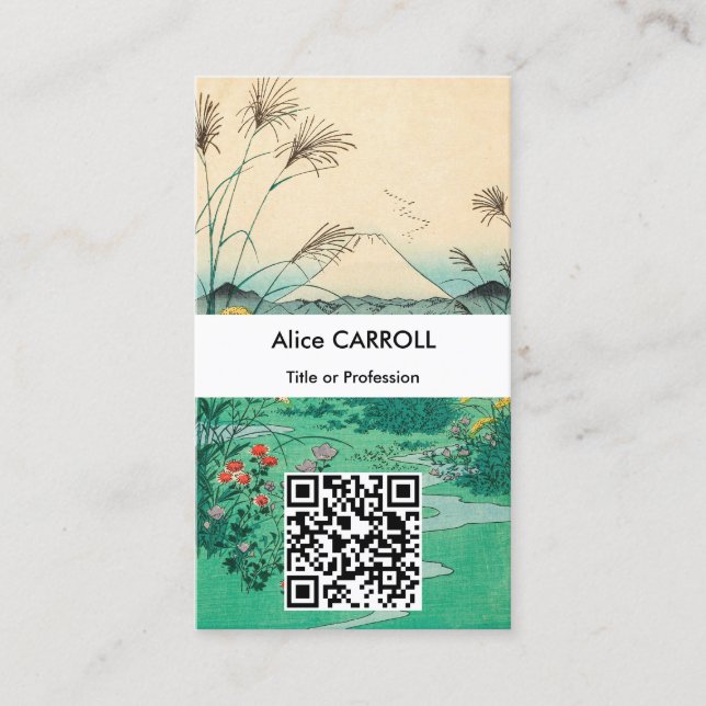 Tarjeta De Visita Hiroshige - Llanura de Otsuki en la provincia de K (Anverso)