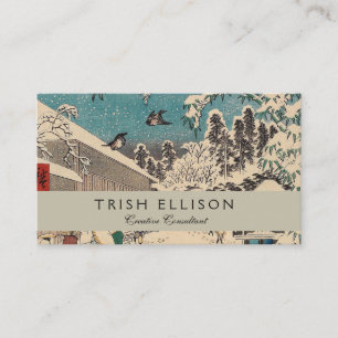 Tarjeta De Visita Hiroshige paisaje invernal de japón