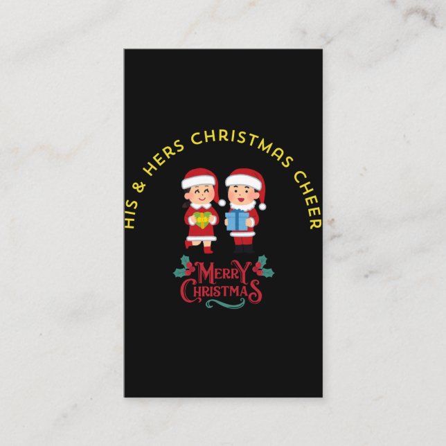 TARJETA DE VISITA HIS & HERS CHRISTMAS CHEER (Anverso)