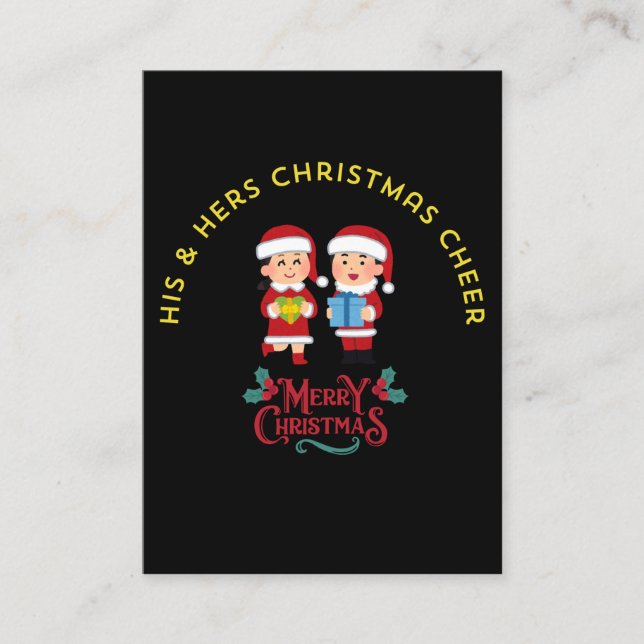 TARJETA DE VISITA HIS & HERS CHRISTMAS CHEER (Anverso)