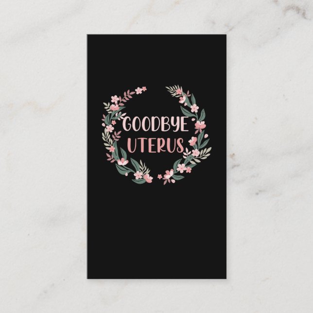 Tarjeta De Visita Histerectomía Cirugía Superviviente de extracción  (Anverso)