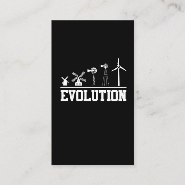 Tarjeta De Visita Historia de la turbina eólica Evolución energética (Anverso)