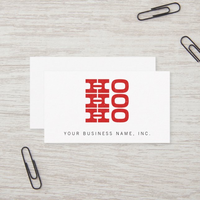 Tarjeta De Visita Ho Ho Ho Ho (estilo letterpress) (Anverso/Reverso In Situ)