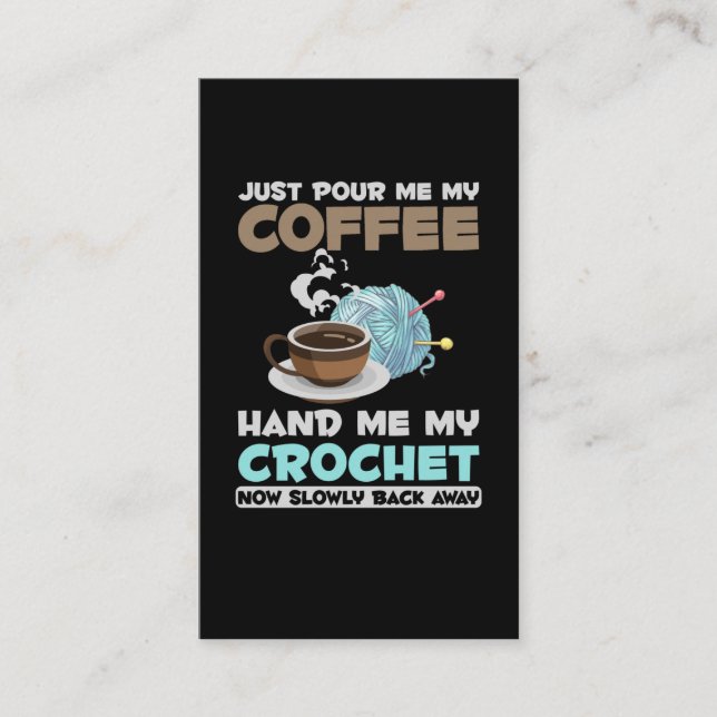 Tarjeta De Visita Hobby de Crochet y Café Yarn Lover (Anverso)