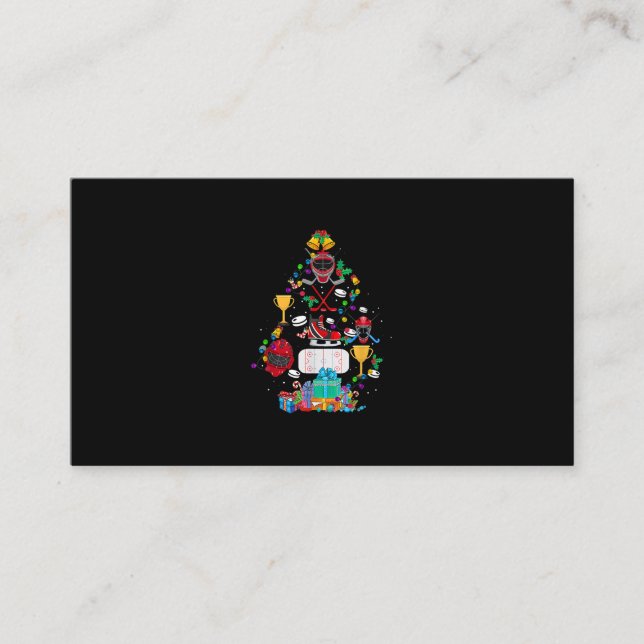 Tarjeta De Visita Hockey Cute Navidad Ornamento Árbol Divertido niño (Anverso)