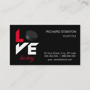 Tarjeta De Visita Hockey de amor