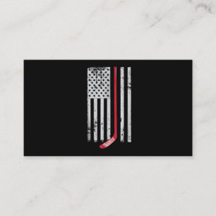 Tarjeta De Visita Hockey Red Stick Bandera Americana Hockey Hockey H