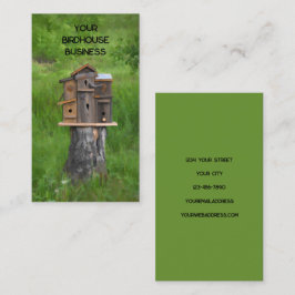 Tarjeta De Visita Hogar acuarela Verde Rústico País Bella Artes
