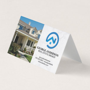 Tarjeta De Visita Hogar con jardín delantero   Logotipo moderno de b
