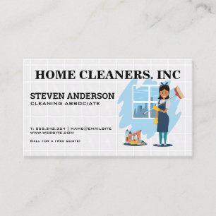 Tarjeta De Visita Hogar de limpieza de empleados domésticos