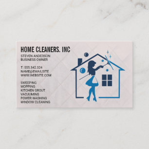 Tarjeta De Visita Hogar de limpieza de mujeres   Servicio Maid