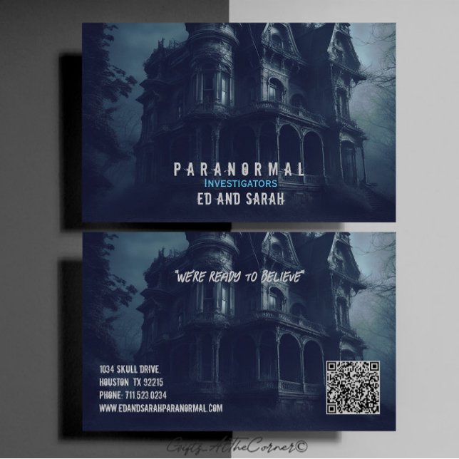 Tarjeta De Visita Hogar embrujado del investigador paranormal (Subido por el creador)