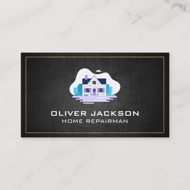 Tarjeta De Visita Hogar inmobiliario con jardín (Anverso)