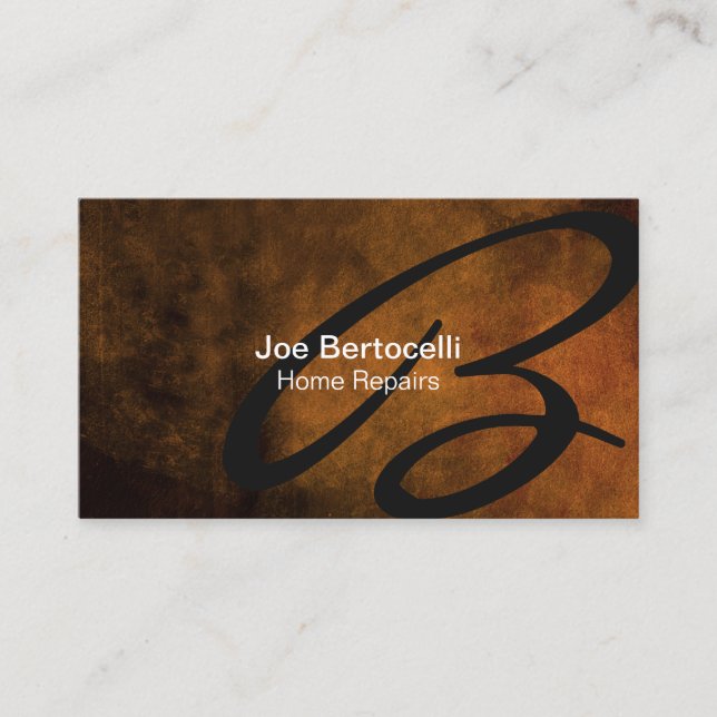 Tarjeta De Visita Hogar Repara Habilidades Comerciales Monograma Bro (Anverso)