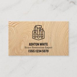 Tarjeta De Visita Hogar Restauración Faux Plywood