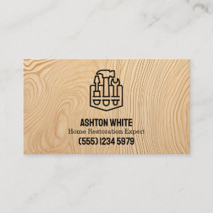 Tarjeta De Visita Hogar Restauración Faux Plywood