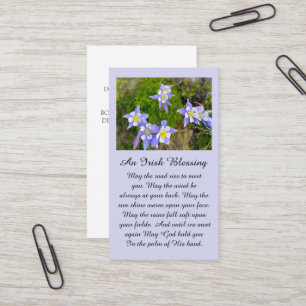 Tarjeta De Visita Hogar Seguro Memorial Azules Suaves, Violetas Suav