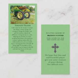 Tarjeta De Visita Hogar Seguro Vintage Granja Tractor Antiguo Verde