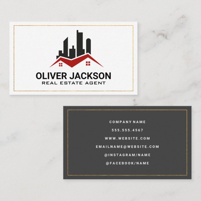 Tarjeta De Visita Hogares y edificios inmobiliarios (Anverso / Reverso)