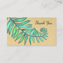 Tarjeta De Visita Hoja botánica del beige de la palma de helechos de