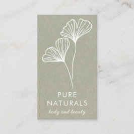 Tarjeta De Visita Hoja Botánica Moderna Sencilla Verde Verde Natural