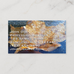 Tarjeta De Visita Hoja de Arce Amarillo Congelada Otoño Naturaleza