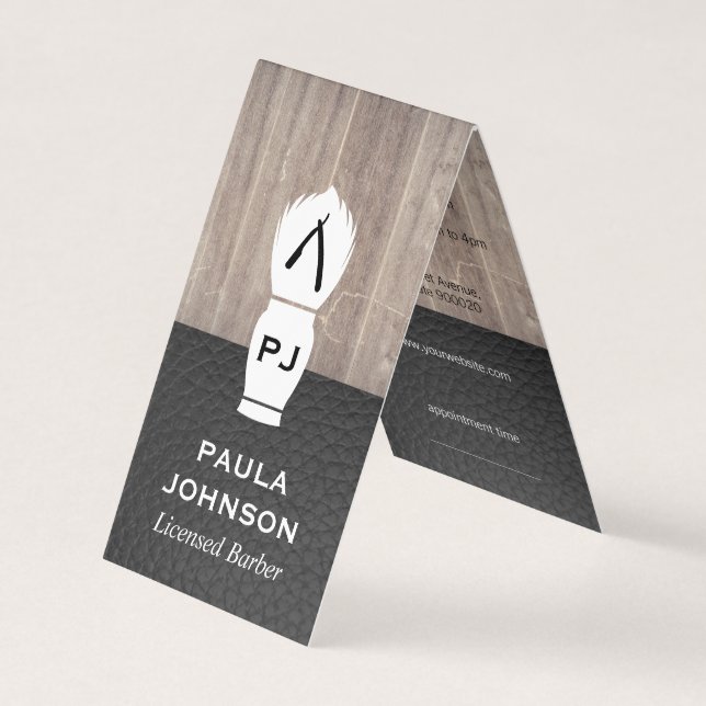 Tarjeta De Visita Hoja de cuero de madera para ejecutivos (Anverso)