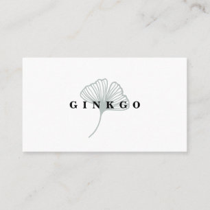Tarjeta De Visita Hoja de Ginkgo Moderna