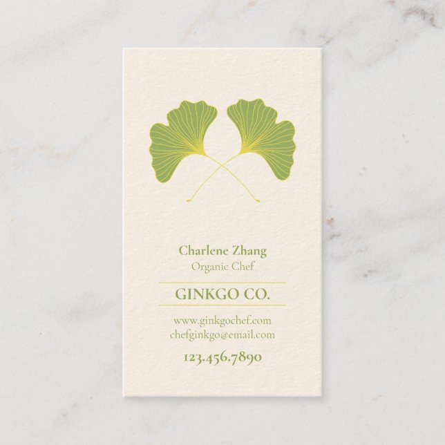 Tarjeta De Visita Hojas 2 del Ginkgo (Anverso)