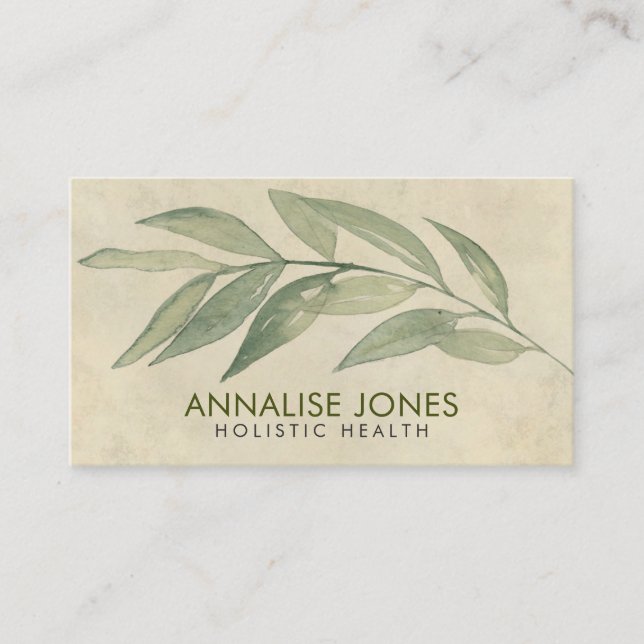 Tarjeta De Visita Hojas apacibles de la acuarela en el papel del (Anverso)