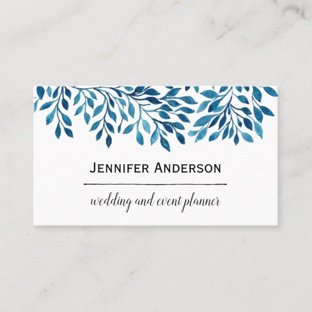 Tarjeta De Visita Hojas azules (Anverso)