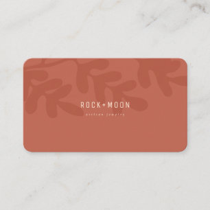 Tarjeta De Visita Hojas botánicas de terracota marrón abstracta mo