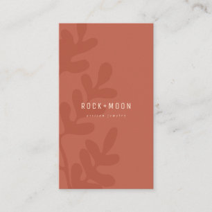 Tarjeta De Visita Hojas botánicas de terracota marrón abstracta mo