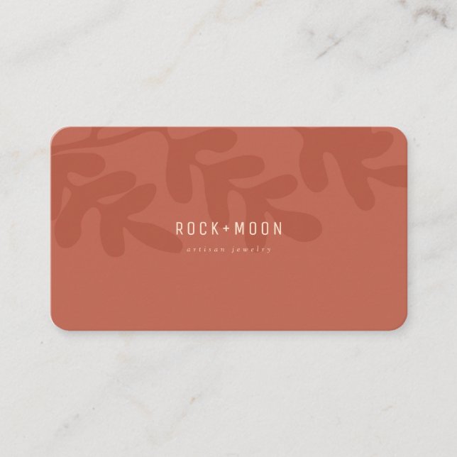 Tarjeta De Visita Hojas botánicas de terracota marrón abstracta mode (Anverso)