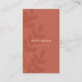 Tarjeta De Visita Hojas botánicas de terracota marrón abstracta mode