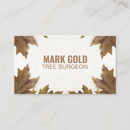 Tarjeta De Visita "Hojas caídas en la madera" personalizada (estadou