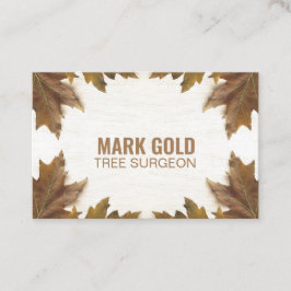 Tarjeta De Visita "Hojas caídas en la madera" personalizadas (Reino 