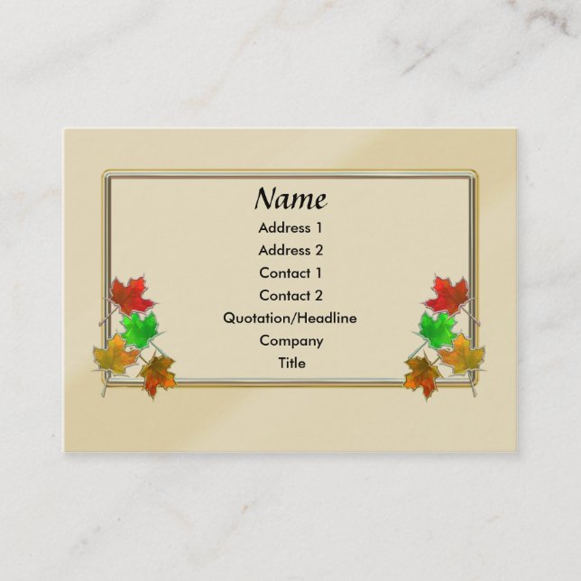 Tarjeta De Visita Hojas de arce brillantes (Anverso)