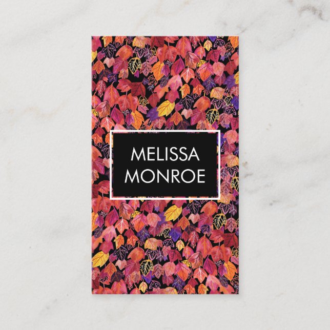 Tarjeta De Visita Hojas de caída ilustradas acuarela (Anverso)